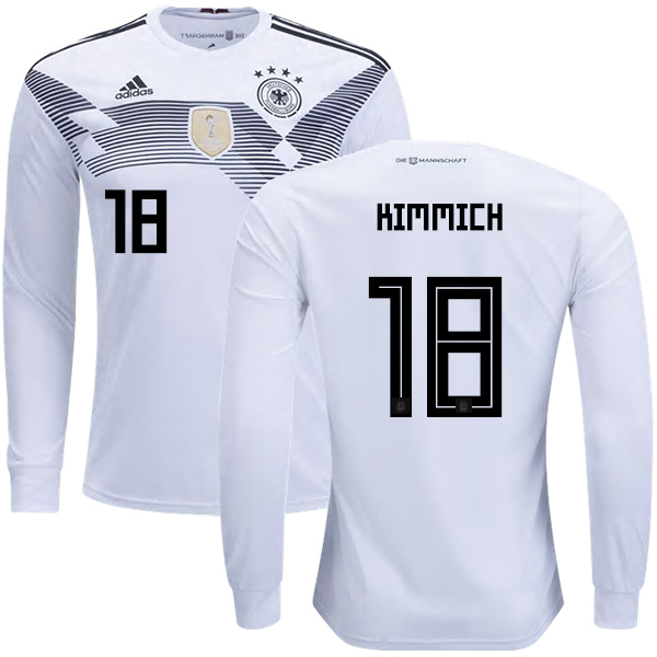 Germany #18 Kimmich Home Long Sleeves Kid Soccer Country Jersey